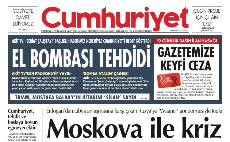 Akit TV sunucusundan Cumhuriyet gazetesine 'el bombası' tehdidi - Resim : 1