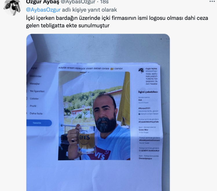 Tekel Bayileri Platformu Başkanı'nın 'içkili fotoğraf'ına 'marka' cezası - Resim : 2