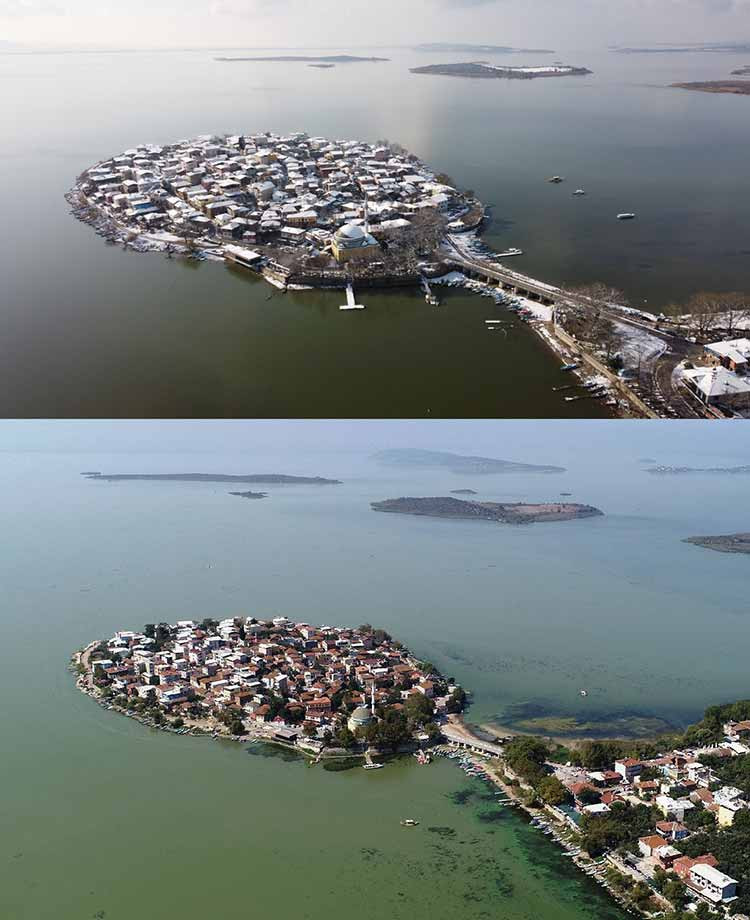 'Türkiye'nin Venedik'i Gölyazı'nın yaz ve kış hali aynı karede - Resim : 1