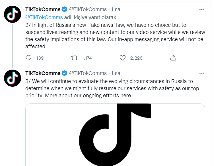 TikTok, Rusya'daki kullanıcıların içerik üretimini durdurdu - Resim : 2