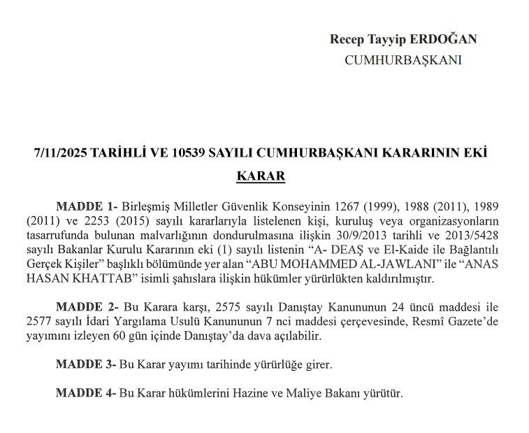 Türkiye, Şara'nın 'mal varlıklarını dondurma' kararını kaldırdı - Resim : 1