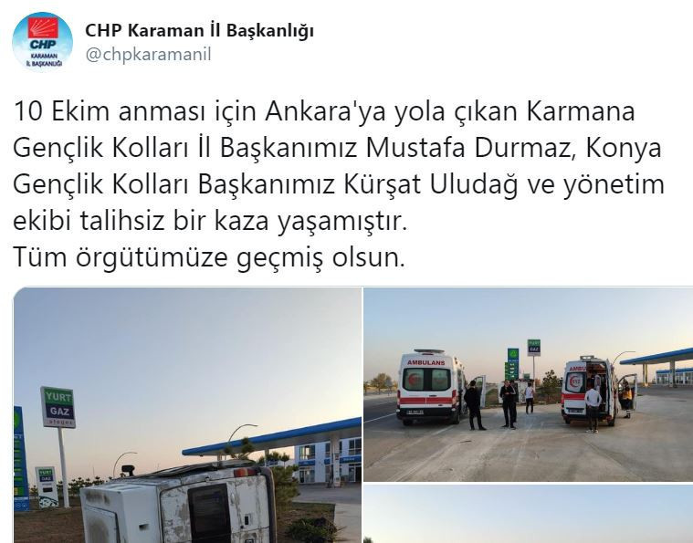 10 Ekim anması için Ankara'ya giden CHP'liler trafik kazası geçirdi - Resim : 1