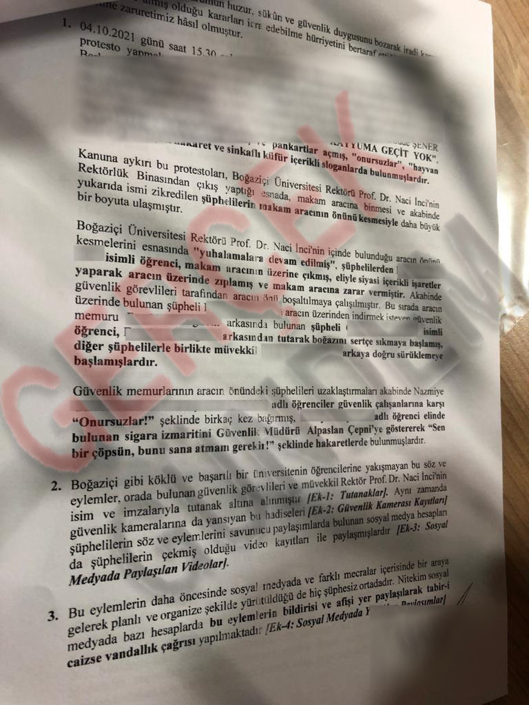 Kayyım rektör Naci İnci, isim isim ihbar etti; iki öğrenci tutuklandı - Resim : 3