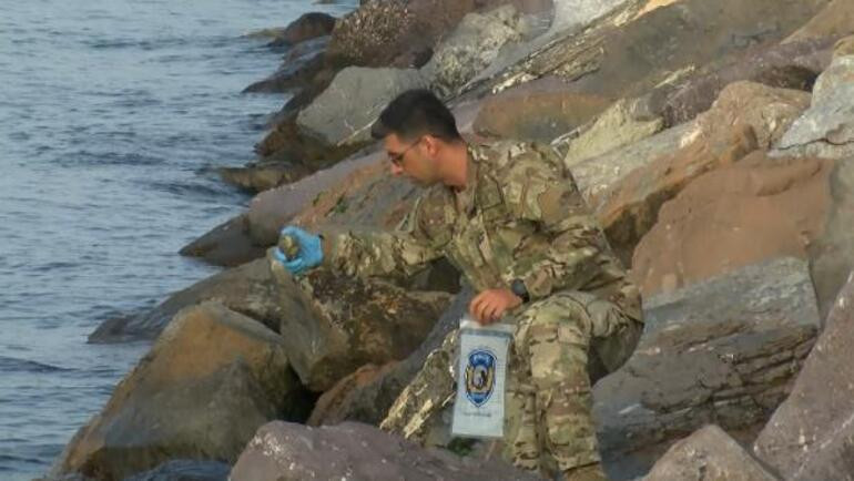 Kartal'da denizden el bombası çıkarıldı - Resim : 1