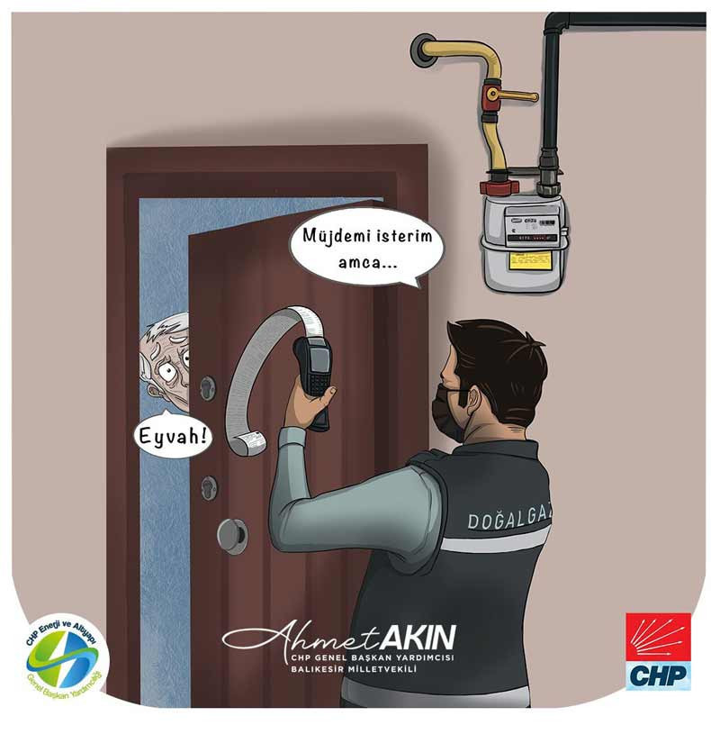 CHP'den karikatürlü 'doğalgaz faturası' tepkisi: Şirketlere indirim, vatandaşa zam - Resim : 1