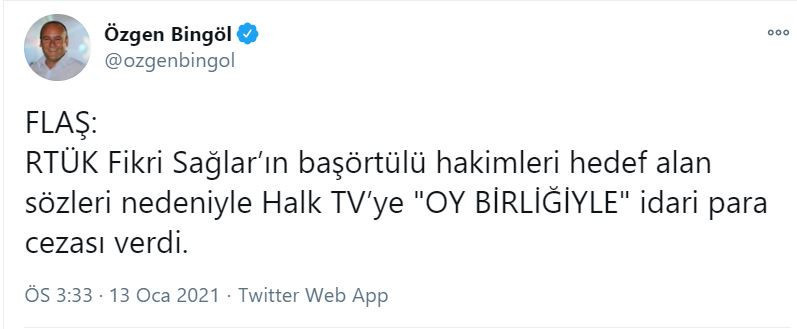 RTÜK'ten Halk TV’ye 'Fikri Sağlar' cezası - Resim : 1