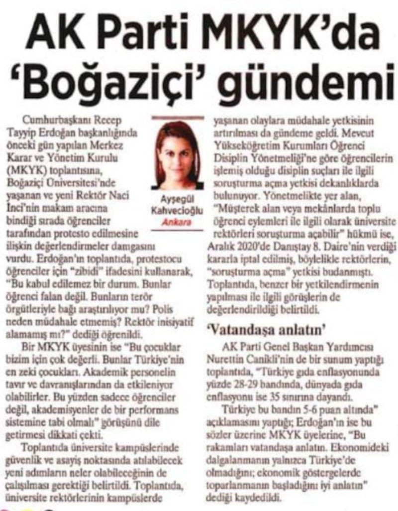 Erdoğan, AKP MKYK’sında Boğaziçili öğrenciler için 'zibidi' dedi iddiası - Resim : 1