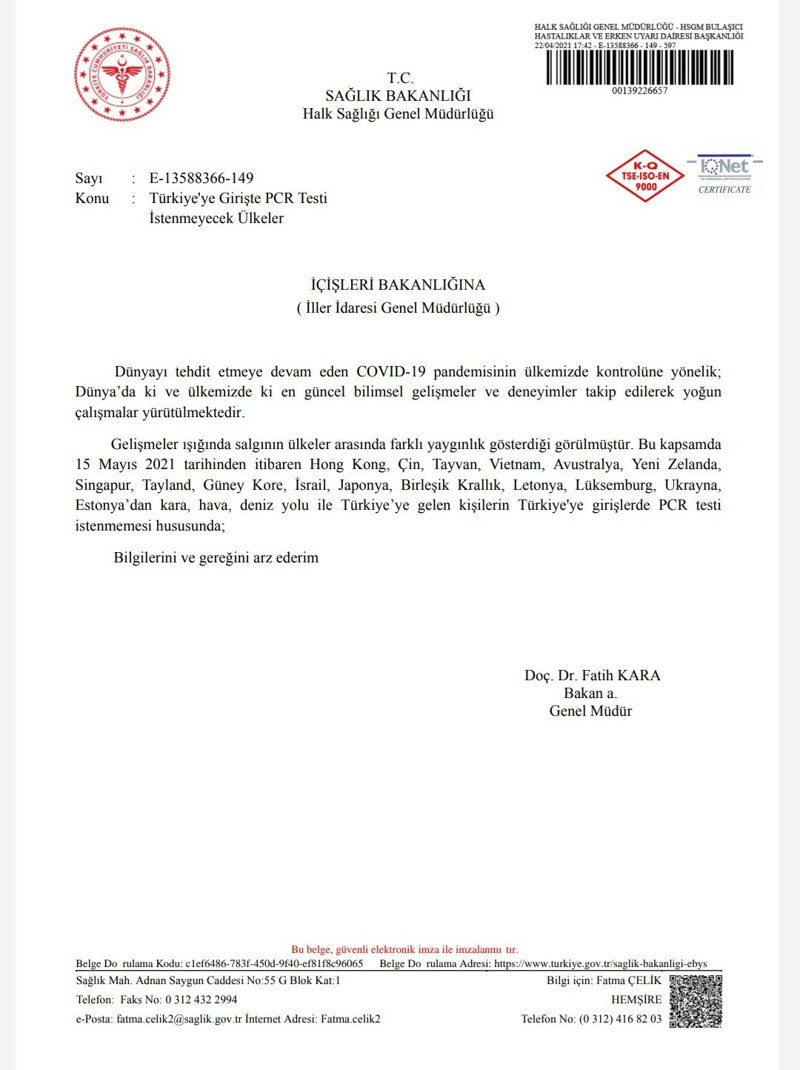 Turizm sezonuna hazırlık mı: 15 Mayıs itibariyle PCR testi istenmeyecek 16 ülke - Resim : 1