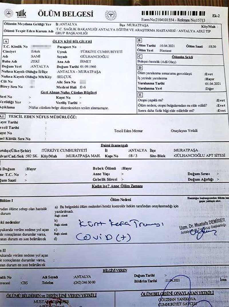Hastanede iki kez yataktan düşen Covid-19 hastası, 9 gün sonra hayatını kaybetti - Resim : 1