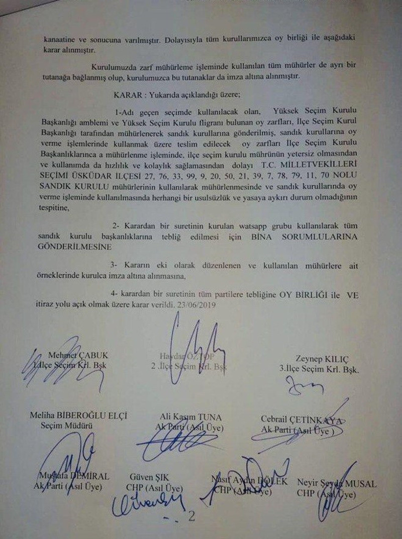 İlçe Seçim Kurulu'ndan 'milletvekili seçimi' yazan mühür kararı - Resim : 1