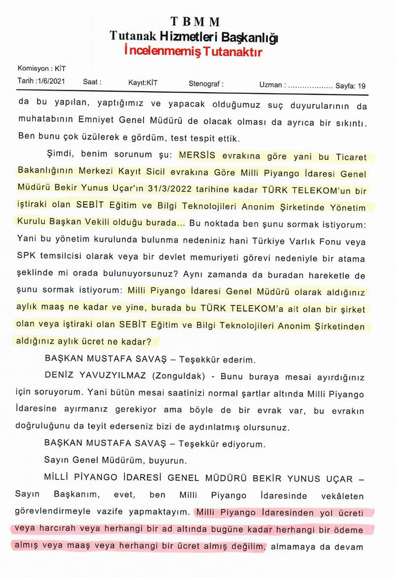 Milli Piyango Genel Müdürü Uçar, özel bir şirketin bordrolu çalışanı çıktı - Resim : 1