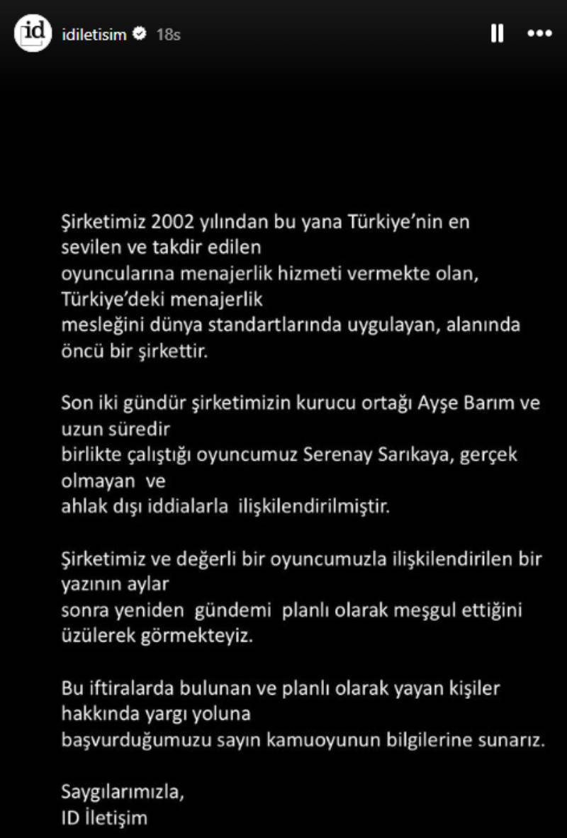 Kadın oyunculardan, menajer ajansları krizinde Serenay Sarıkaya'yı hedef alan iddiaya tepki - Resim : 1