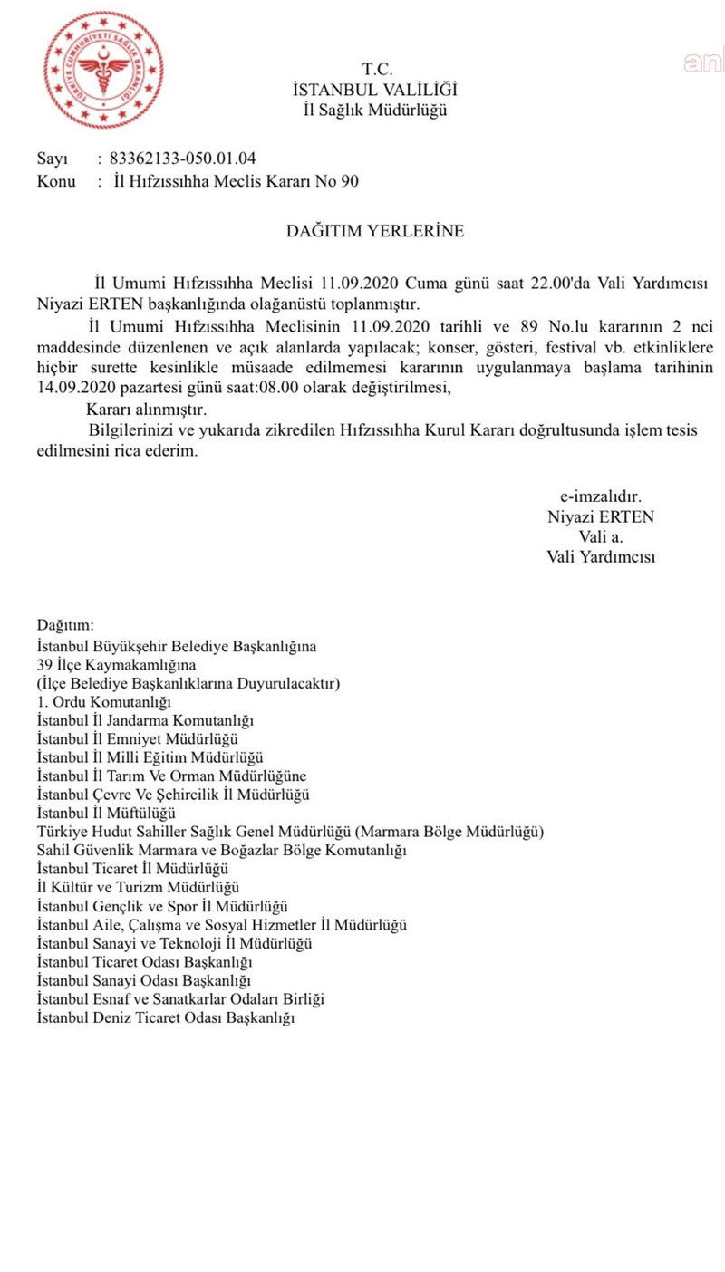 İstanbul Coronavirus kararları 4 saat sonra değiştirildi - Resim : 1