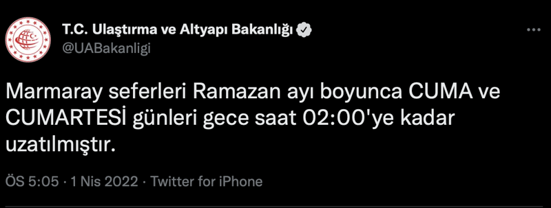 Marmaray seferleri Ramazan için uzatıldı - Resim : 1