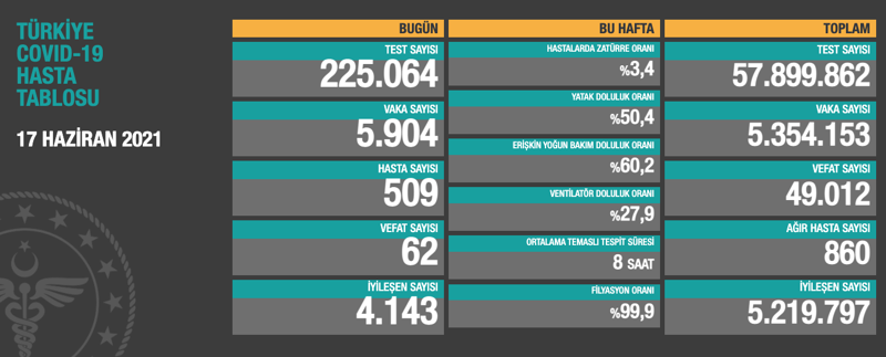 Türkiye'de son 24 saatte Covid-19 nedeniyle 62 kişi daha hayatını kaybetti - Resim : 1