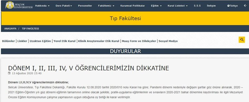 Selçuk Üniversitesi’nden 'online eğitim' açıklaması - Resim : 1
