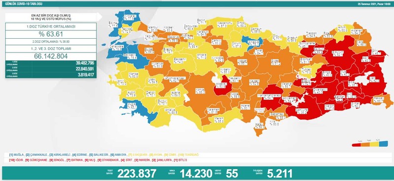 Vaka sayısı 15 bine yaklaştı, 55 kişi Covid-19 nedeniyle vefat etti - Resim : 1