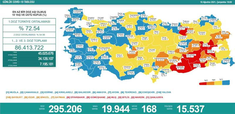 Güncel koronavirüs tablosununa göre 168 kişi daha hayatını kaybetti - Resim : 1