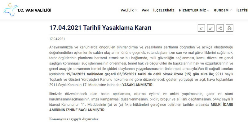 Valilik, 1609 gündür sürdürdüğü yasağı bir kez daha uzattı - Resim : 1