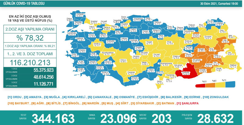 Koronavirüs tablosu: 203 can kaybı - Resim : 1