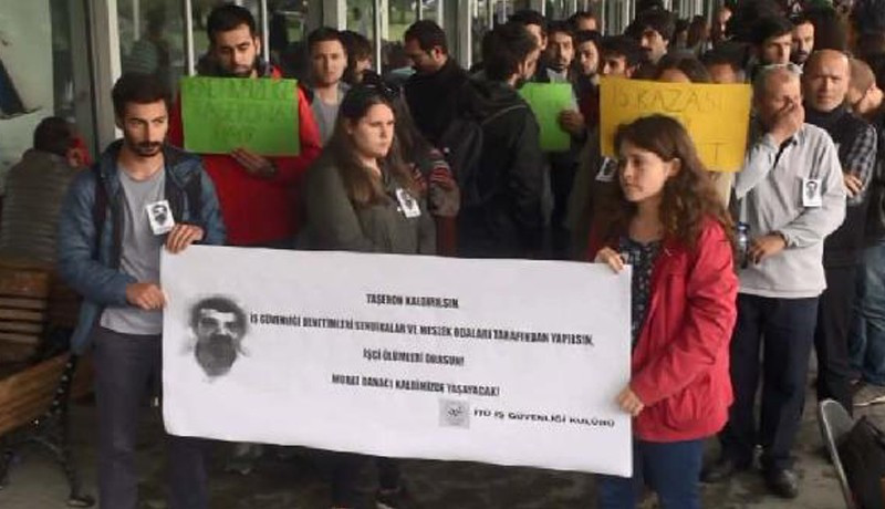 İTÜ'de işçi ölümü protestosu - Resim : 1