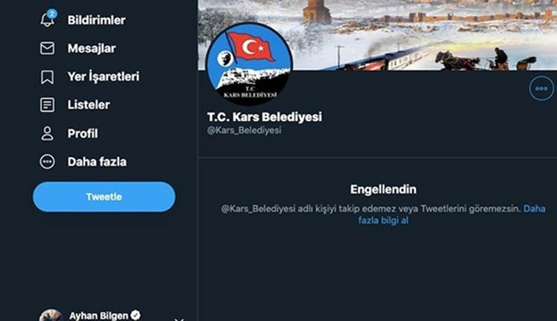 Kayyımın yönettiği Kars Belediyesi, Ayhan Bilgen’i Twitter’dan engelledi - Resim : 1