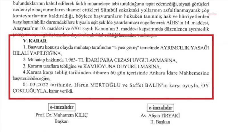 Rize'de AKP'li belediyeye 'siyasi görüş ayrımcılığı' cezası - Resim : 1
