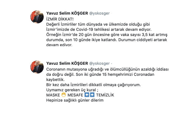 İzmir Valisi: Vaka sayısı son 10 günde iki kat arttı - Resim : 1