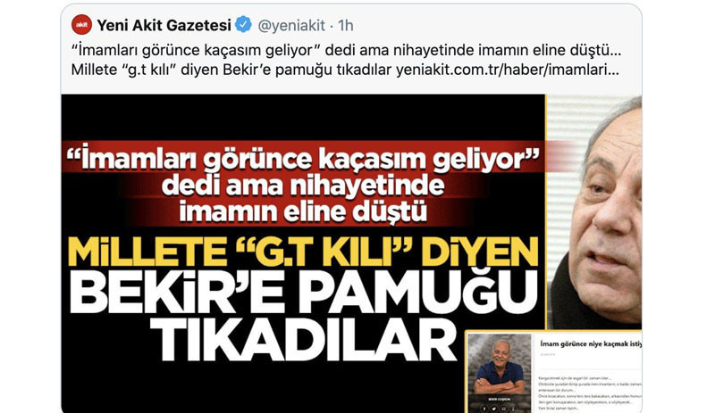 Yeni Akit'ten tepki çeken yazı: Gazeteci Bekir Coşkun'u hedef aldı - Resim : 1