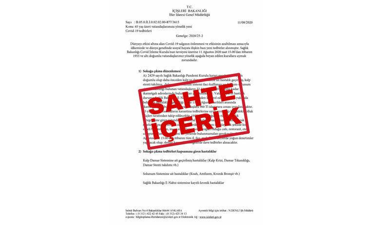 İçişleri Bakanlığı sahte Coronavirus belgesiyle ilgili soruşturma başlattı - Resim : 1