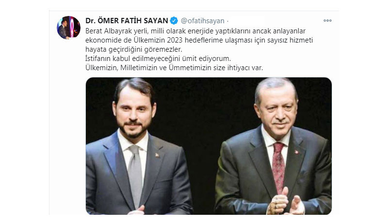 Bakan Yardımcısı'ndan Albayrak'a: Milletimizin sana ihtiyacı var - Resim : 1