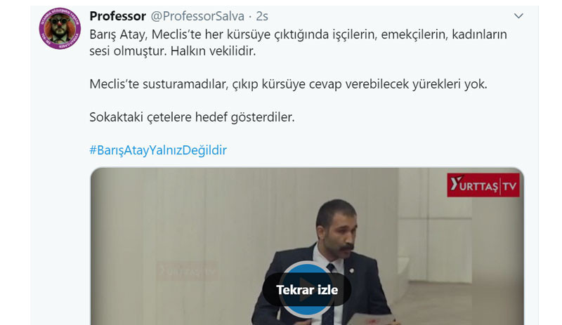 Soylu'nun hedef göstermesinin ardından saldırıya uğrayan Barış Atay'a destek - Resim : 1