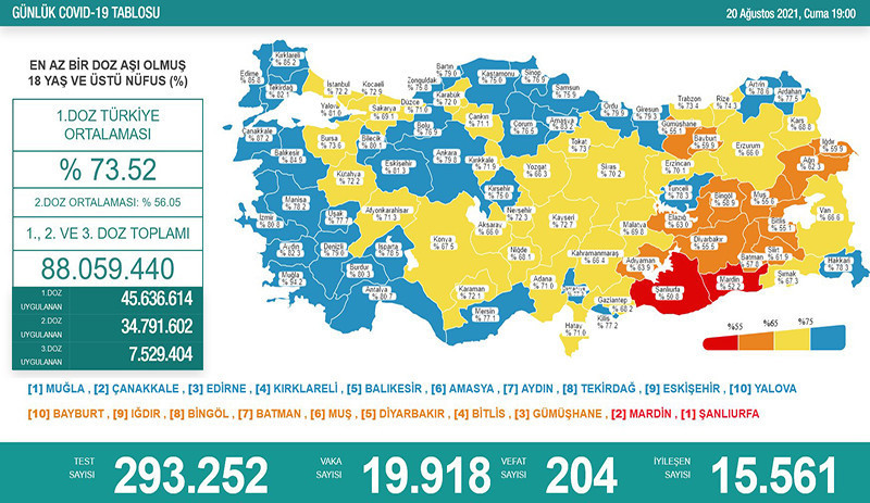 Güncel koronavirüs tablosuna göre 204 kişi daha hayatını kaybetti - Resim : 1