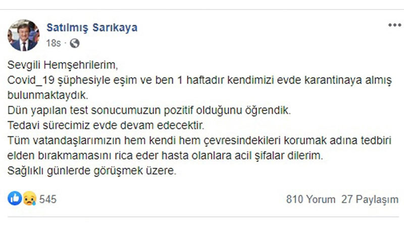 CHP’li belediye başkanı ve eşi Coronavirus'e yakalandı - Resim : 1
