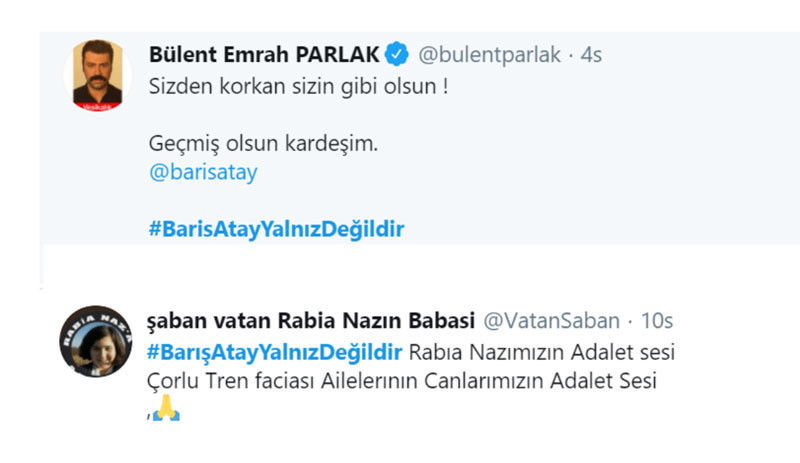 Soylu'nun hedef göstermesinin ardından saldırıya uğrayan Barış Atay'a destek - Resim : 2