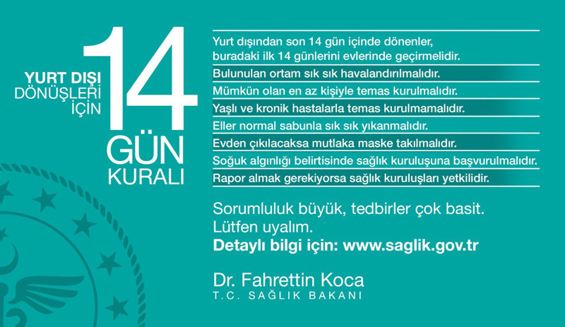 Sağlık Bakanı Koca'dan koronavirüsle ilgili '14 gün kuralı' - Resim : 1