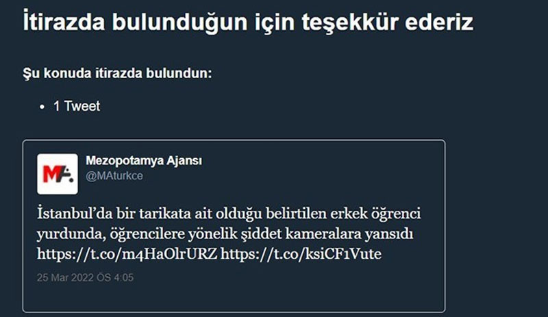 Twitter, cemaat yurdundaki şiddet haberinden dolayı MA’nın hesabını askıya aldı - Resim : 1