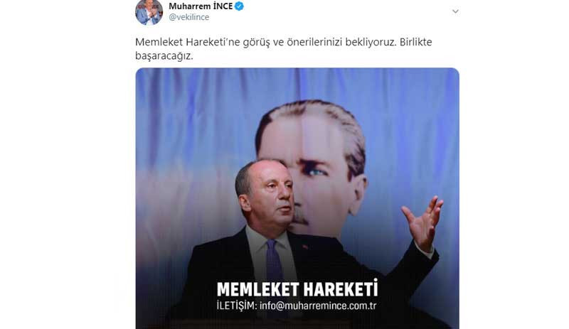 Muharrem İnce mail adresi verdi - Resim : 1