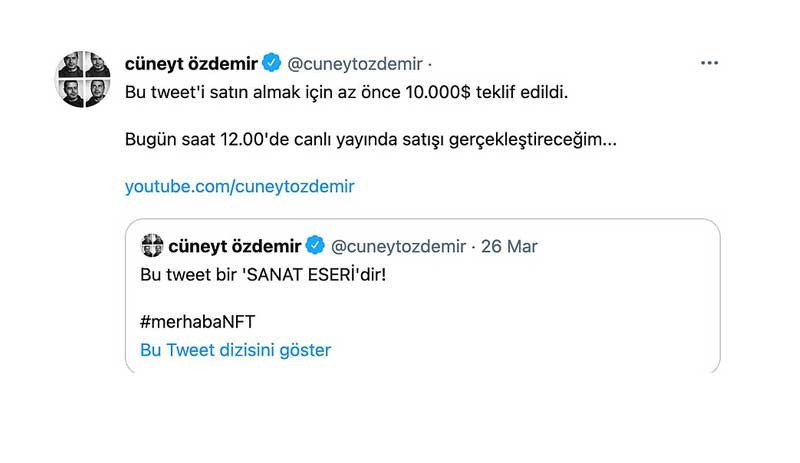 Cüneyt Özdemir, bir tweetini 10 bin dolara sattı - Resim : 1