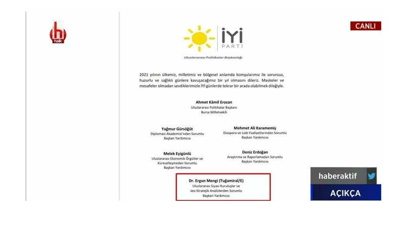 Montrö bildirisine imza atan emekli amirallerden Ergun Mengi İYİ Parti yöneticisi - Resim : 1