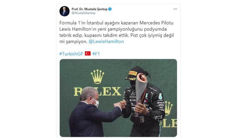 Şentop'tan pisti eleştiren Hamilton'a: Pist çok iyiymiş değil mi şampiyon? - Resim : 1