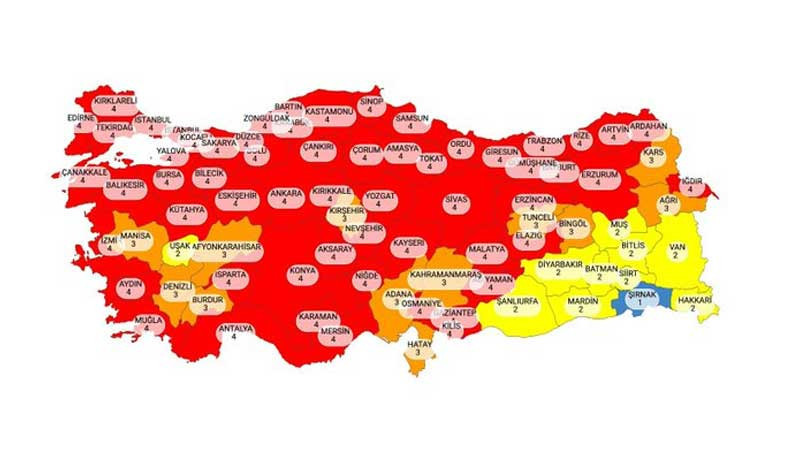 Bakan Koca, Türkiye'nin risk haritasını paylaştı: 58 il kırmızı kategoride - Resim : 1