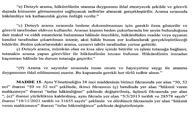 Resmi Gazete'de yayımlandı: 'Çıplak arama' yerine, 'detaylı arama' - Resim : 2