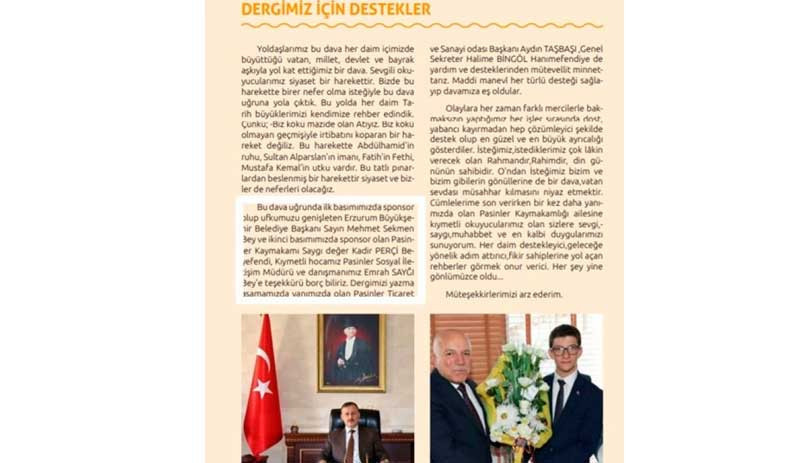 AKP Gençlik Kolları dergisine kaymakam sponsorluğu - Resim : 1