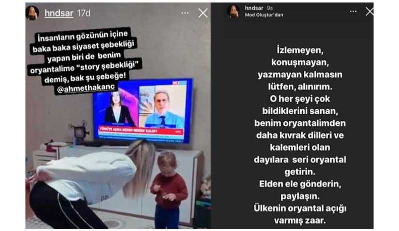 Hande Sarıoğlu'ndan kendisine 'story şebeği' diyen Ahmet Hakan'a yanıt: Siyaset şebeği - Resim : 1