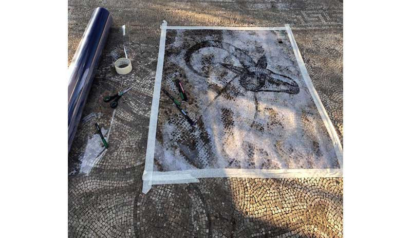 Kaçak kazıyla ortaya çıkan mozaikler için polis koruması - Resim : 1