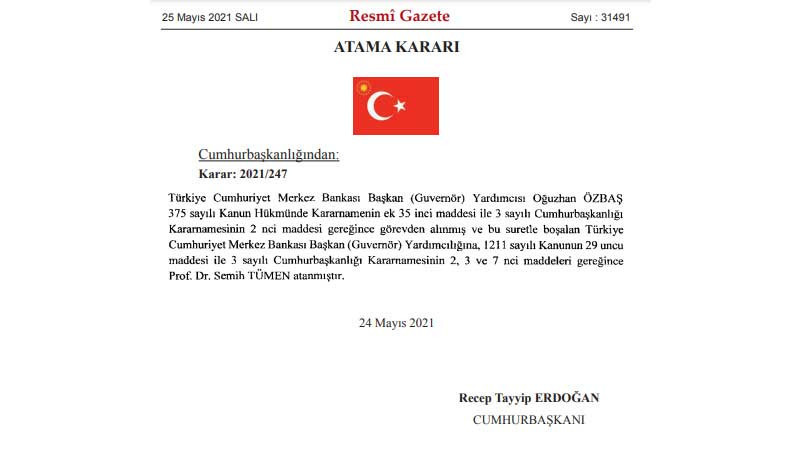 TCMB Başkan Yardımcısı Özbaş görevden alındı, yerine Tümen atandı - Resim : 1