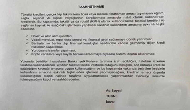 ‘Döviz almayacağım’ imzası atmayana kredi yok - Resim : 1