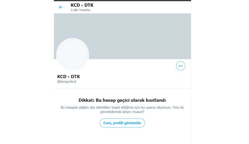 Twitter'dan DTK hesabına sınırlandırma - Resim : 1