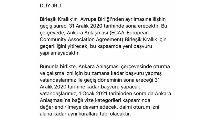 Başkonsolosluktan Ankara Anlaşması duyurusu - Resim : 1